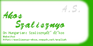 akos szalisznyo business card